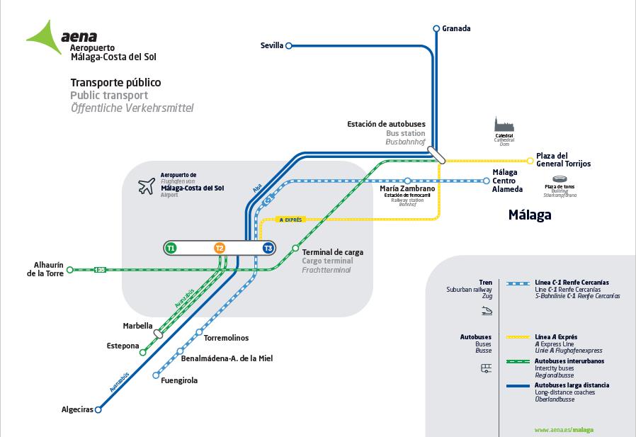 Малага метро схема